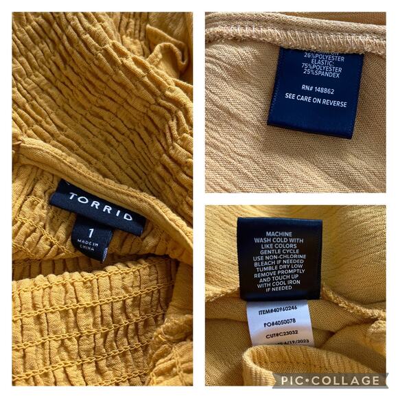 TORRID Peplum Crinkle Gauze Smocked Top - Picture 11 of 11